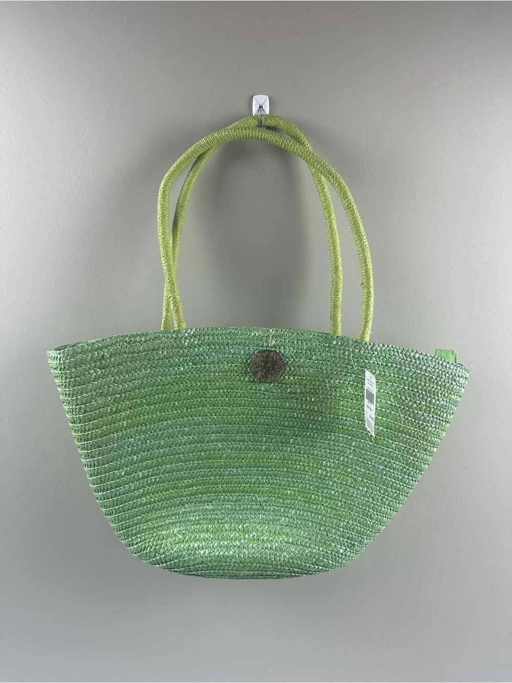Capelli of New York Lime Green Woven Tote